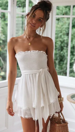 2025 summer new lace-up chest wrap dress,  sexy ruffle edge short skirt women's clothing generation wholesale