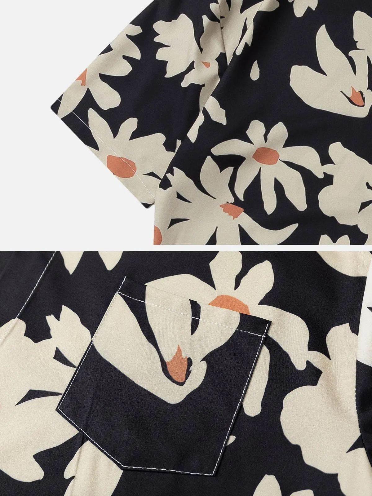 AlanBalen® - Flowers Print Short Sleeve Shirt