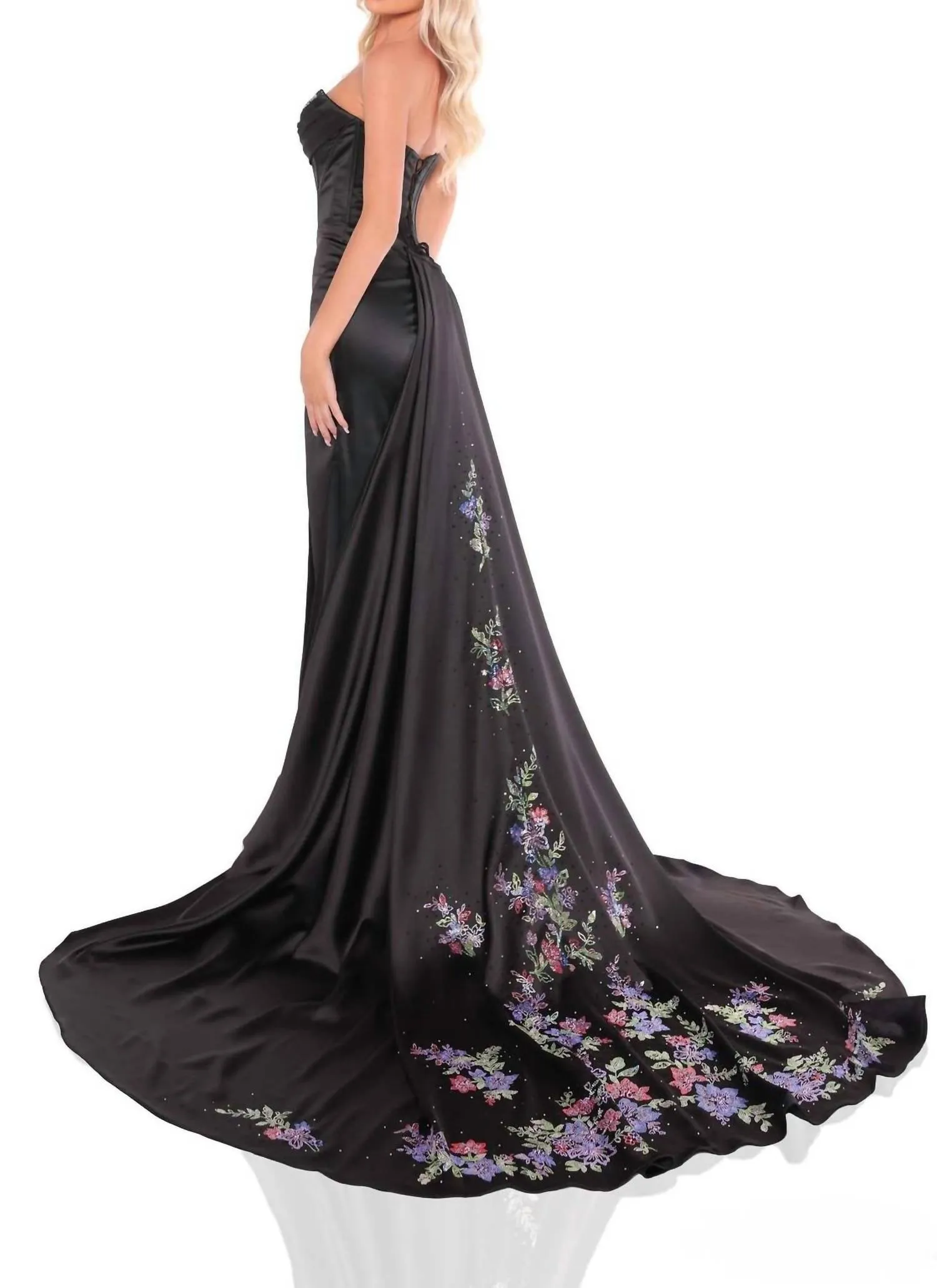 Amarra - Detachable Skirt Strapless Satin Corset Gown