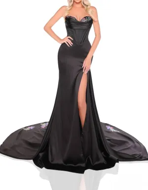 Amarra - Detachable Skirt Strapless Satin Corset Gown