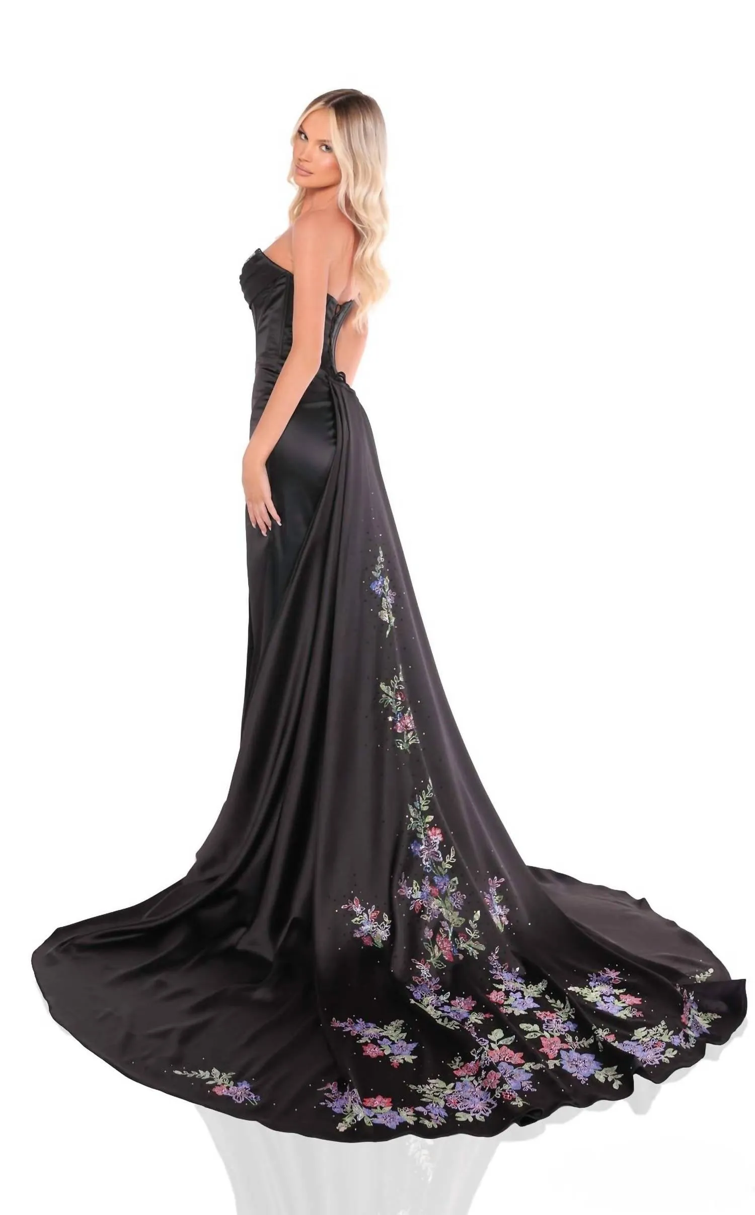 Amarra - Detachable Skirt Strapless Satin Corset Gown