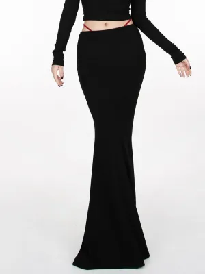 Black Floor Length Glamorous Mermaid Skirt