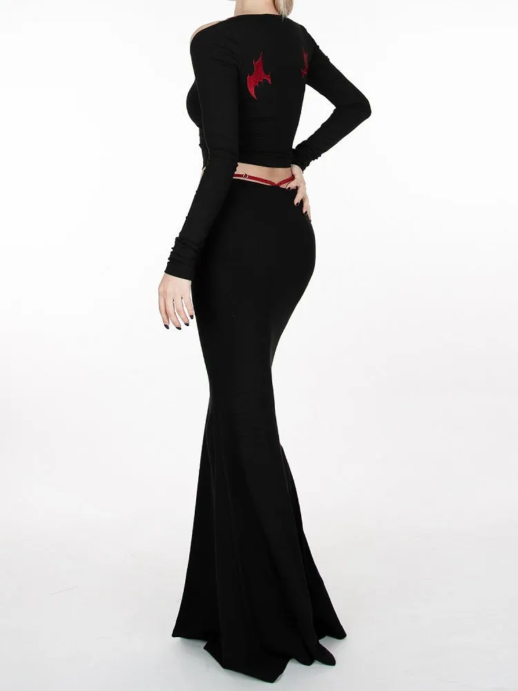 Black Floor Length Glamorous Mermaid Skirt
