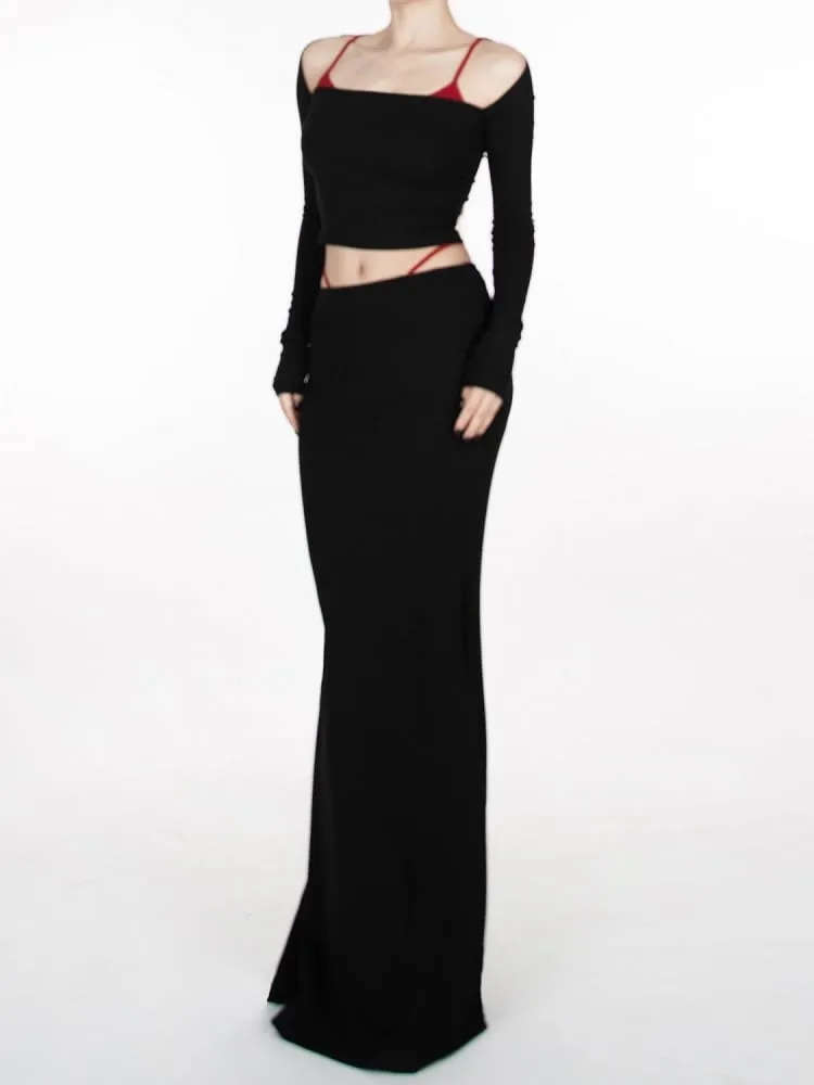 Black Floor Length Glamorous Mermaid Skirt