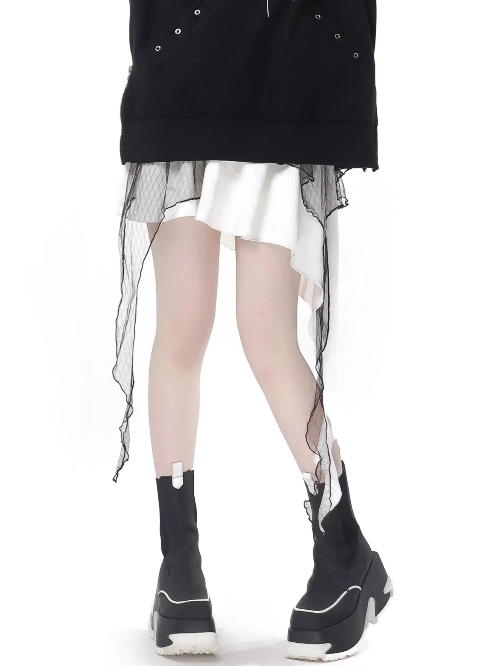 Dark Soon Print Design Sweat Suit Eyelet Trainer   Lace Elegula Skirt