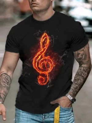 Fashionable Casual Cold Coin Printed Short Sleeve T-Shirt