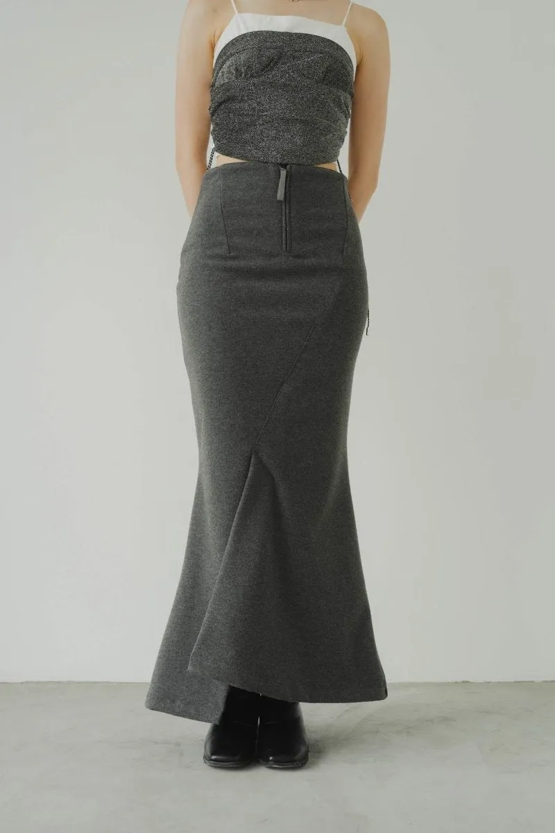 front zip mermaid skirt/2color