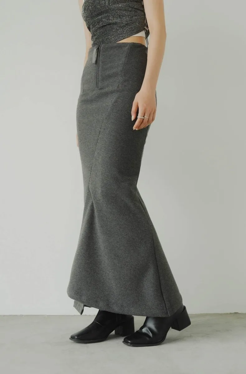 front zip mermaid skirt/2color