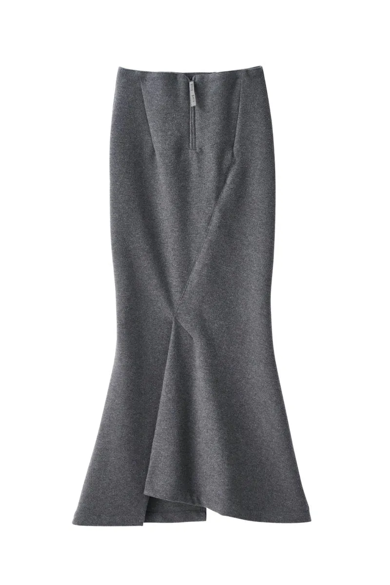 front zip mermaid skirt/2color