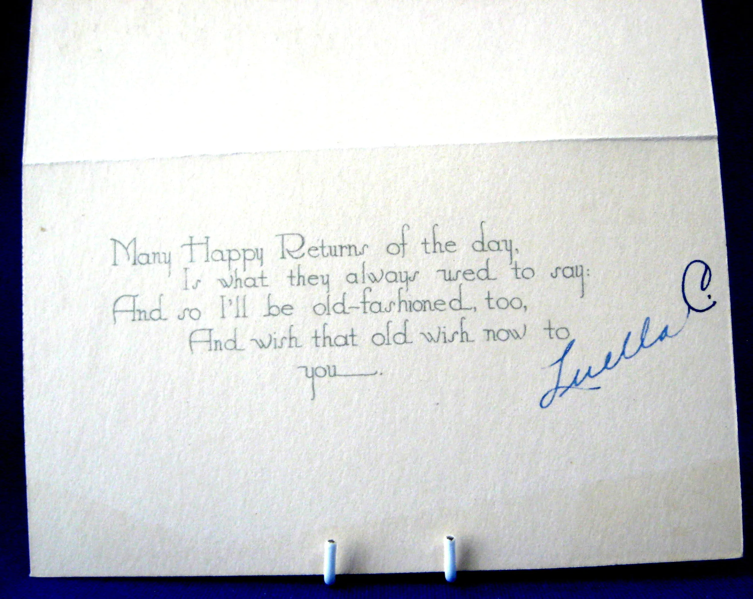 Happy Birthday Card 1920s Bird Birdhouse Poem Antique Greeting Ephemera Gift Card
