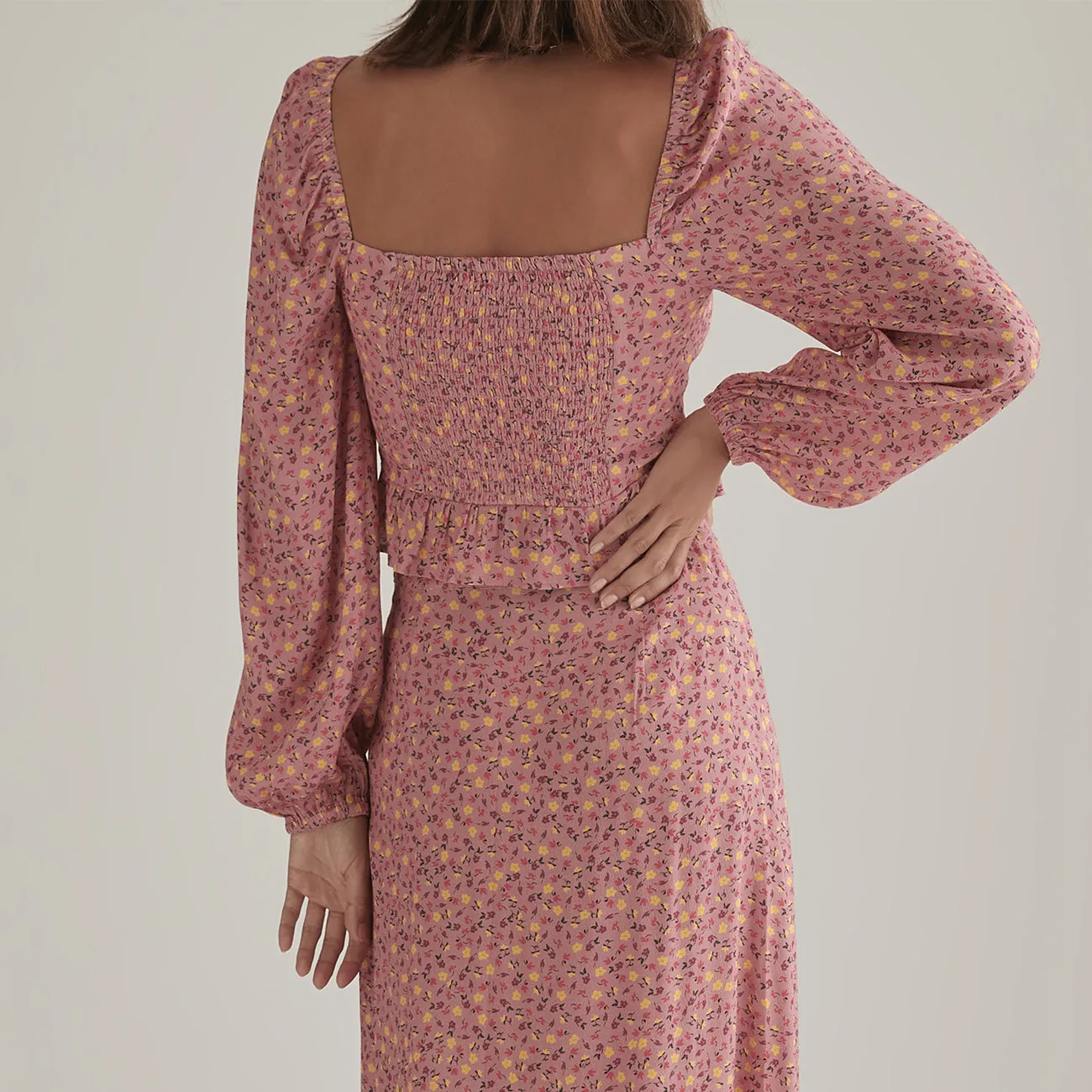Jalda Top - Pink Ditsy Floral