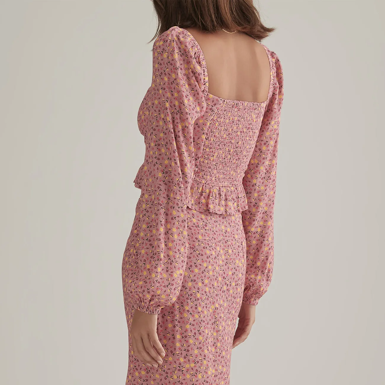 Jalda Top - Pink Ditsy Floral