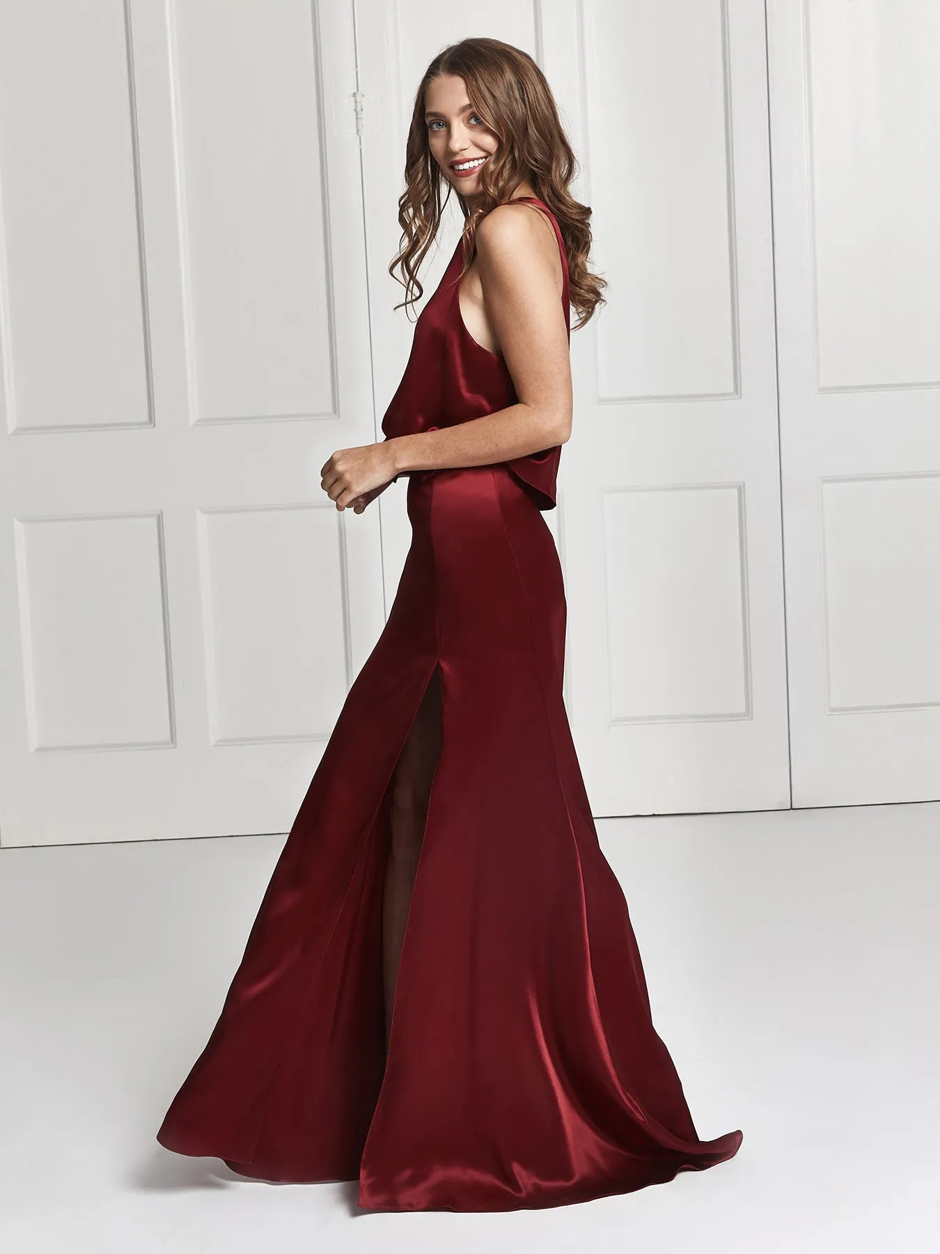 Lena skirt & top set - Deep red