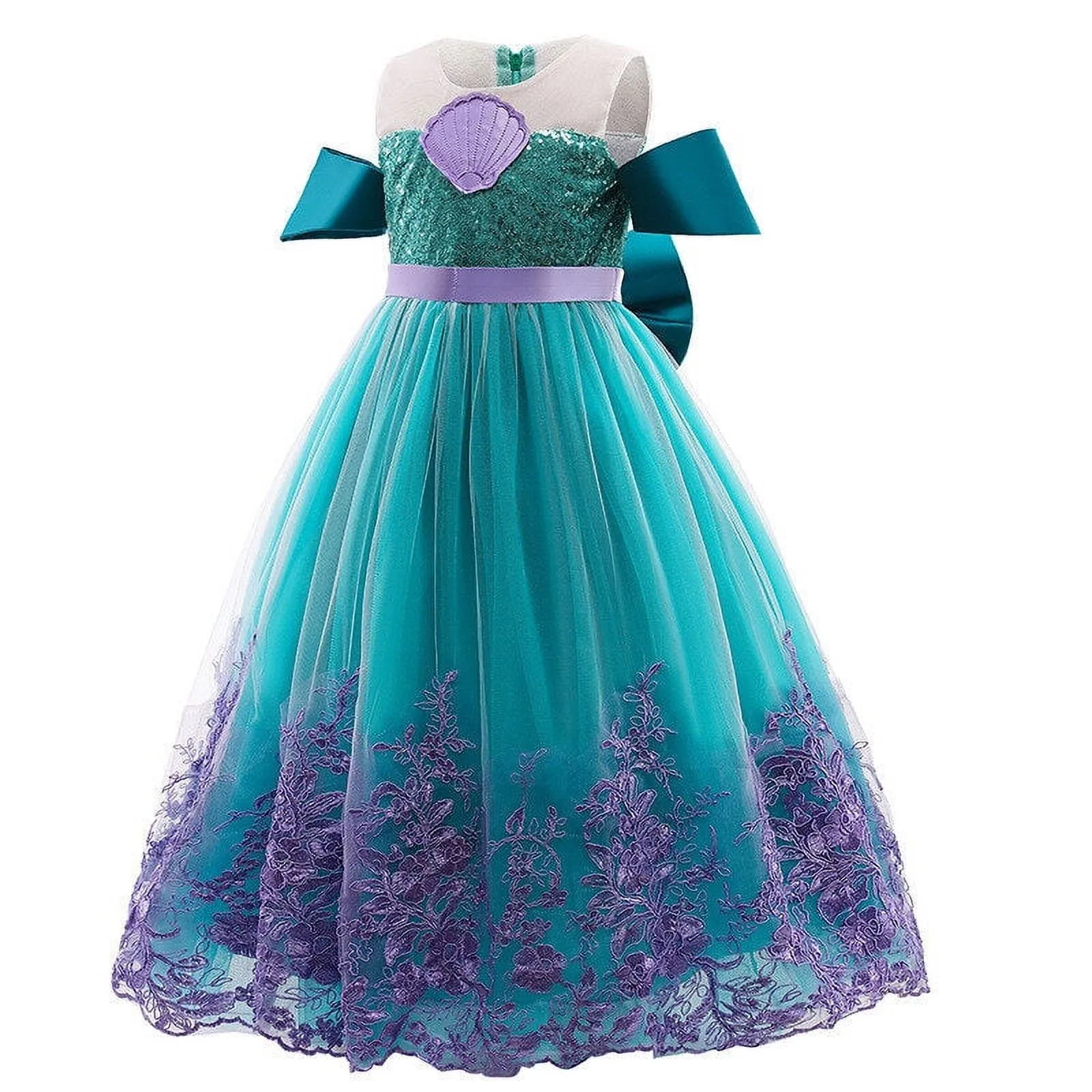 Little Mermaid Costume Ariel Dress for Girls Kids Birthday Party Halloween Cosplay Costumes 3-10 Years