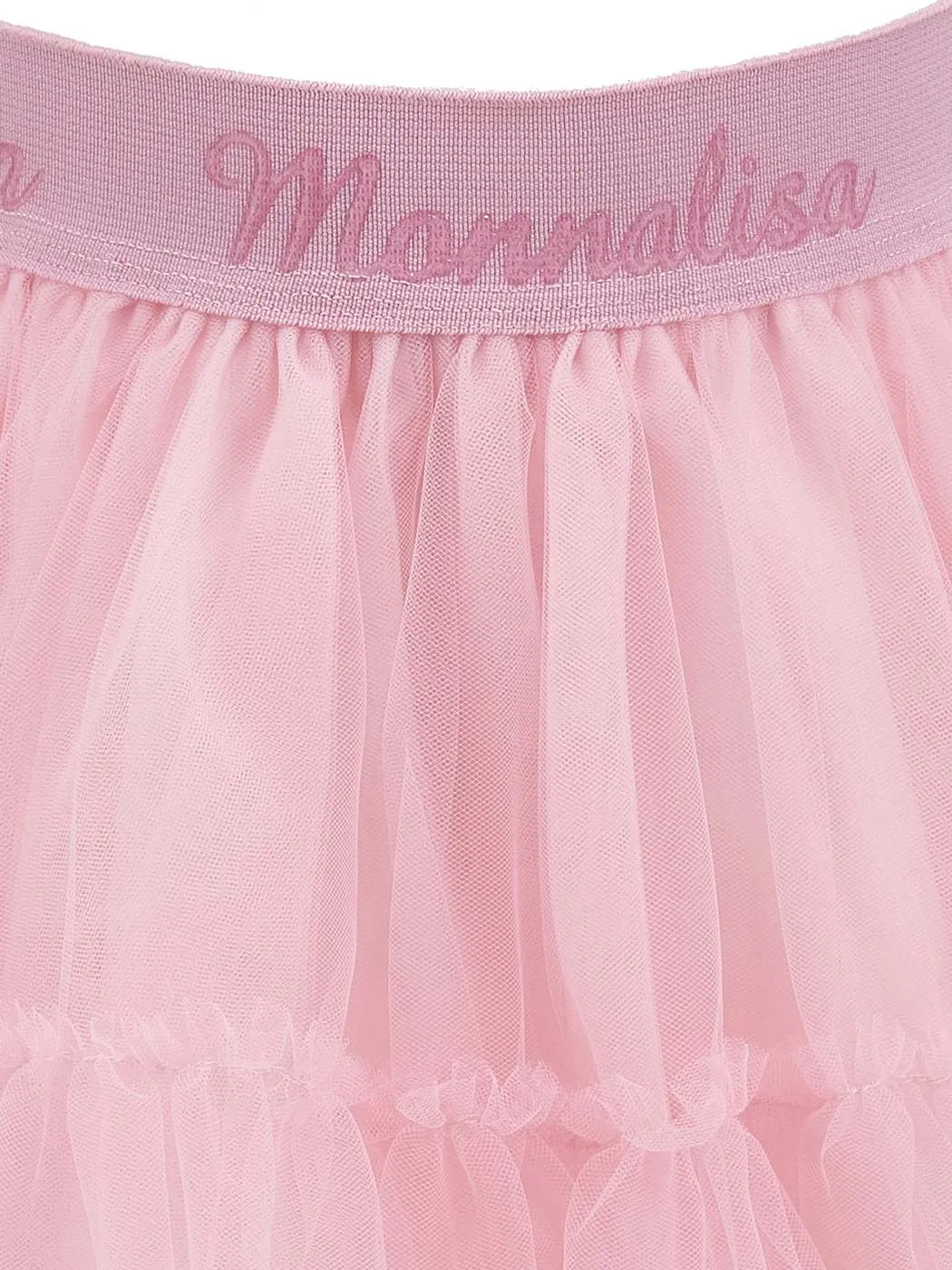 MONNALISA Pink Silk-touch tulle skirt