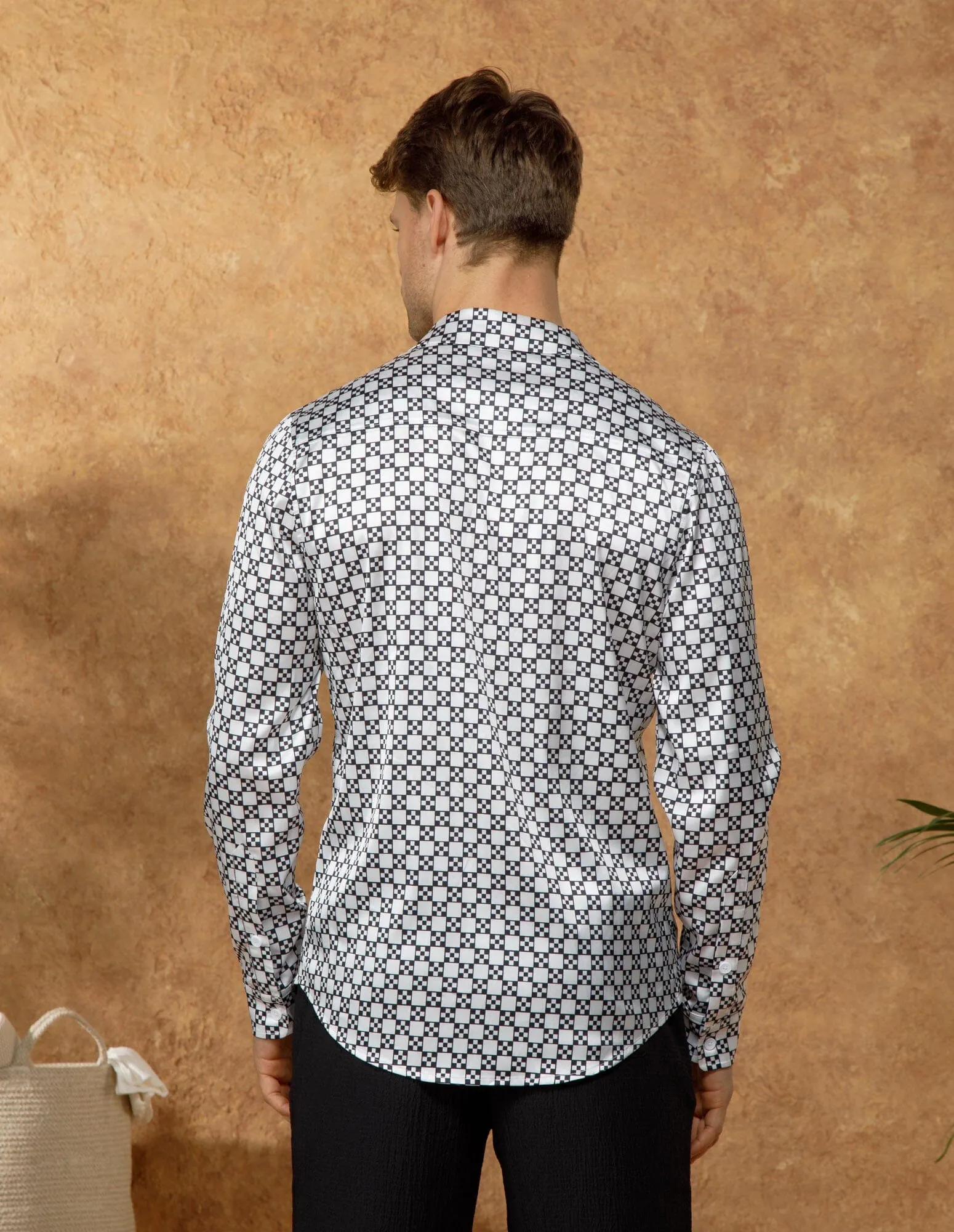Monochrome Block Printed Long Sleeve Shirt