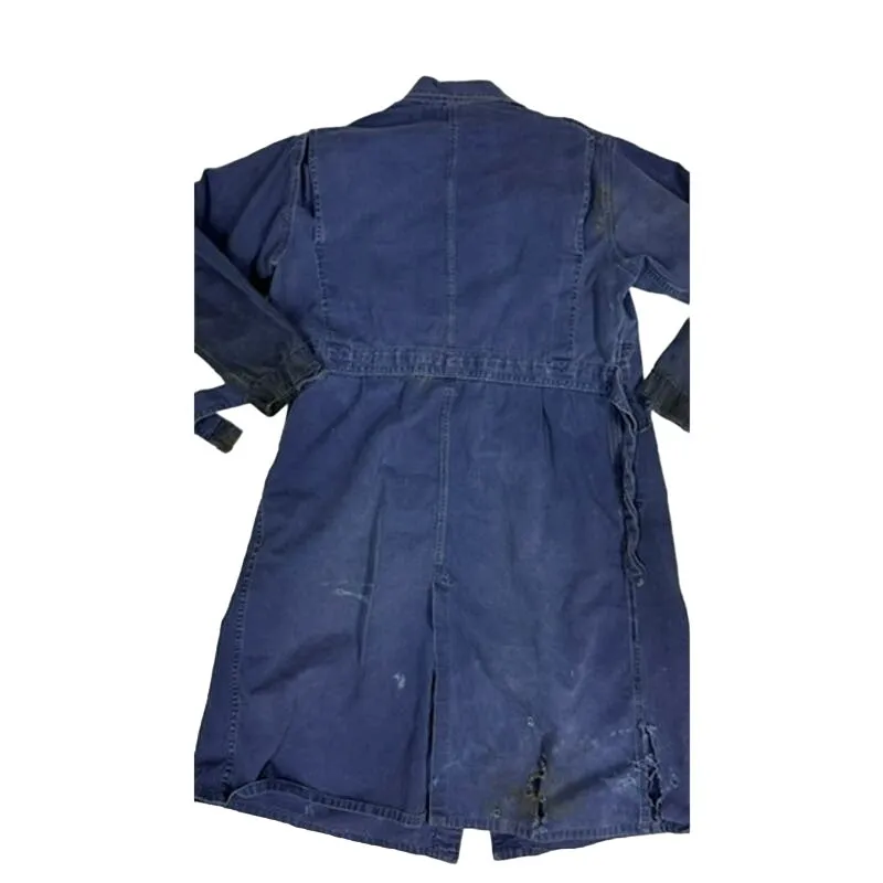 Retro Gulf OIL 40s VTG Loev Bros Shop Coat Sz 44 Uniform Blue Mechanics