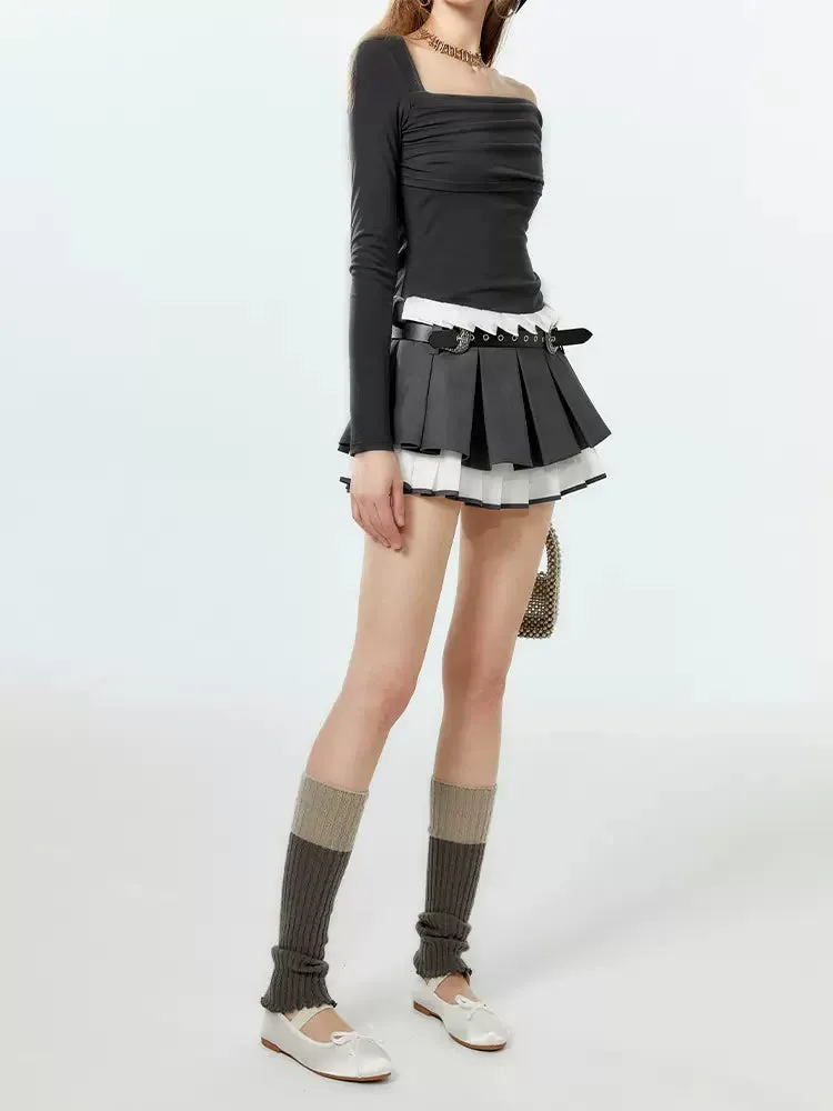 Rise Pleats Lace Skirt Millennia Low