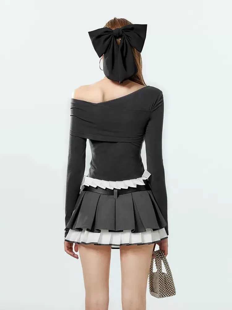 Rise Pleats Lace Skirt Millennia Low