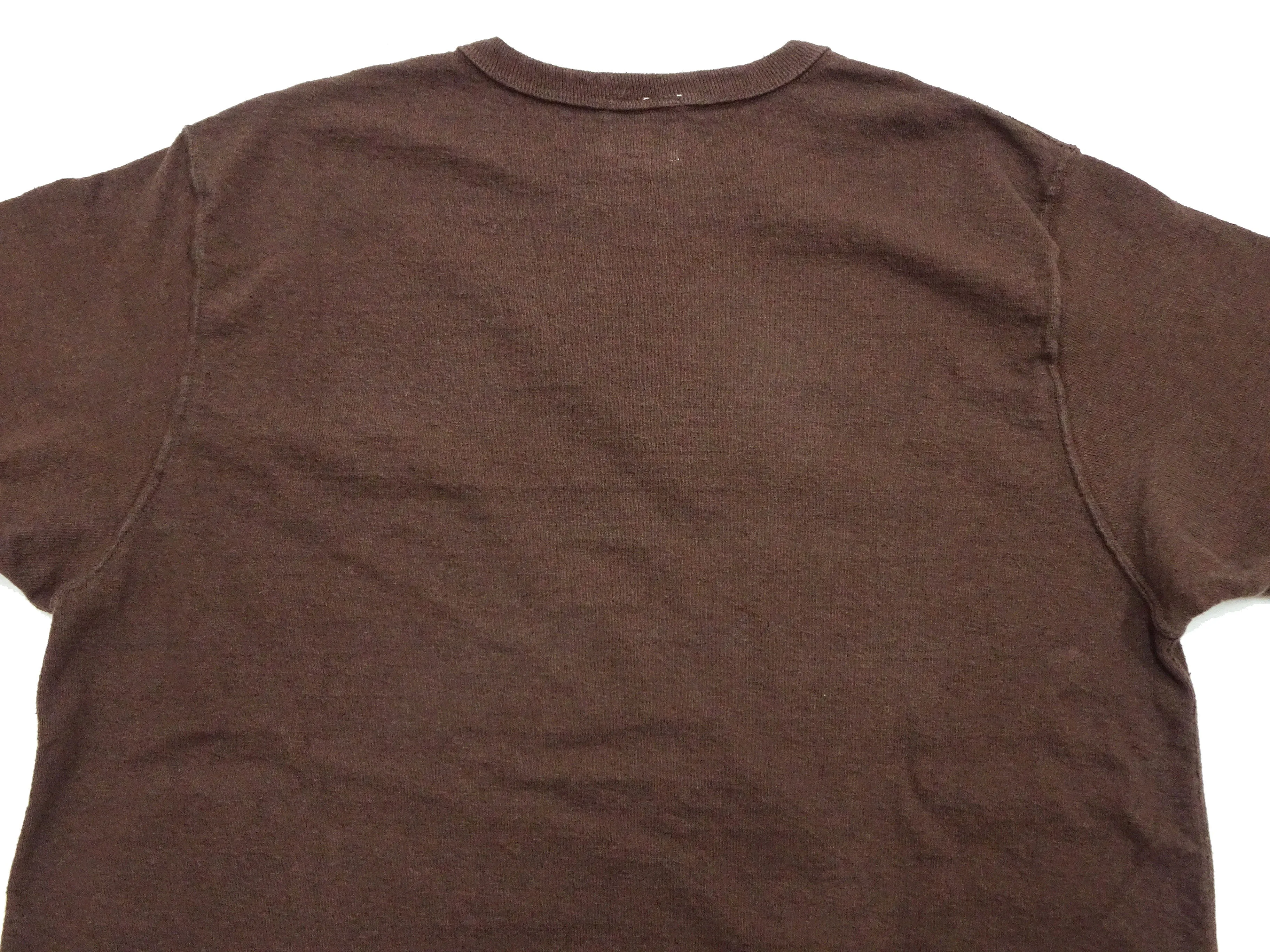 Samurai Jeans Plain T-shirt Men's Super Heavy Short Sleeve Natural Japanese Cotton Crew Slub Tee SJST-SC01 Dark Chestnut Color