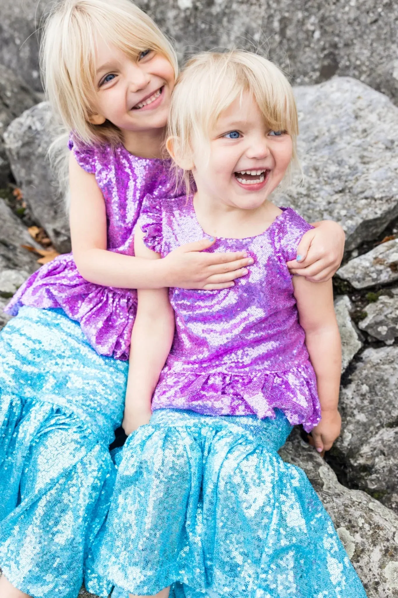 Sequins Sparkle Mermaid Top & Skirt Set *