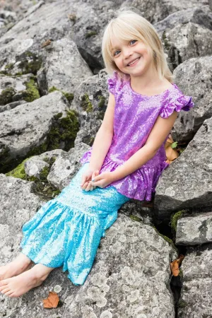 Sequins Sparkle Mermaid Top & Skirt Set *