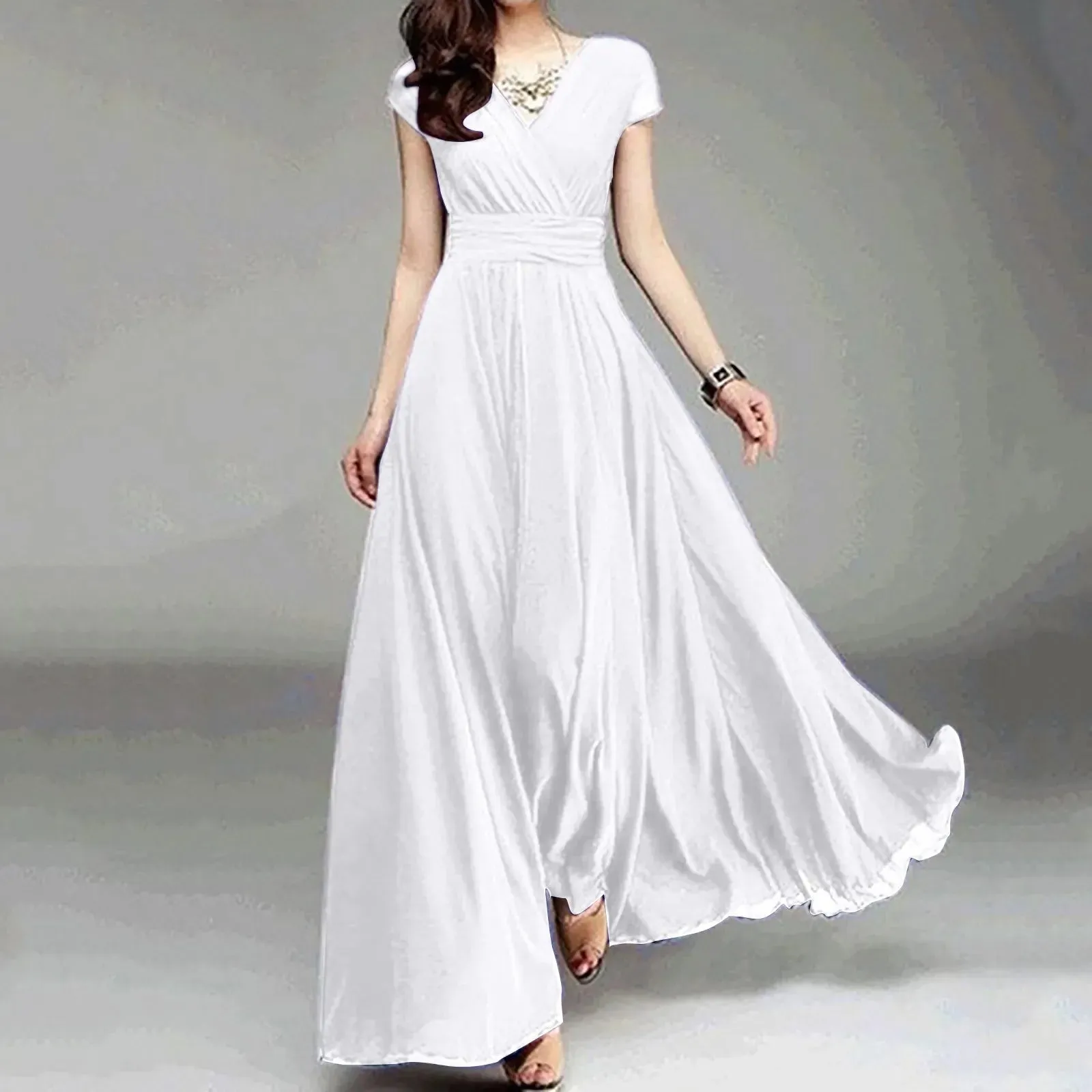 Short Sleeve Noble Slender Popularity Chiffon Evening Casual Fashion Dress