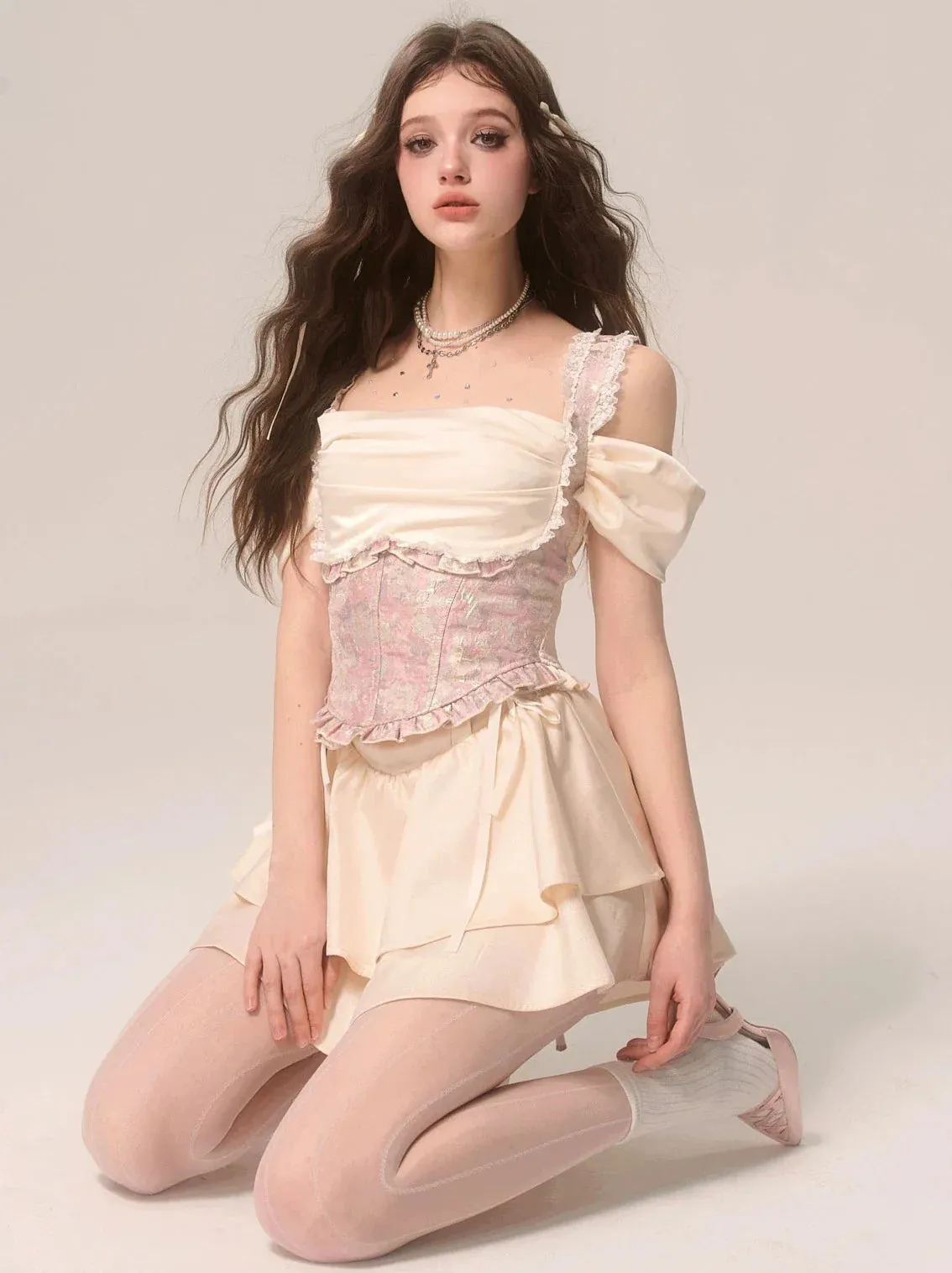 Suspender Skirt Niche Cake Romantic Lace Top French