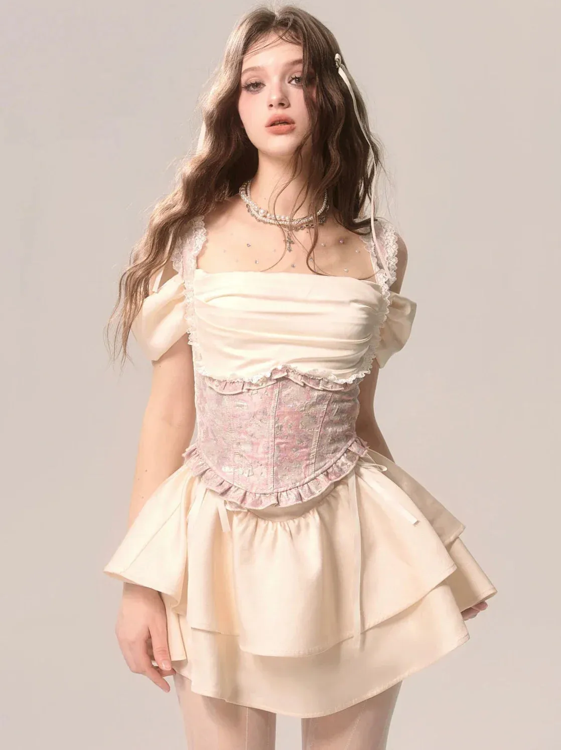 Suspender Skirt Niche Cake Romantic Lace Top French