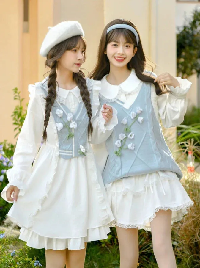 Sweet Cake Drawstring Lace Skirt