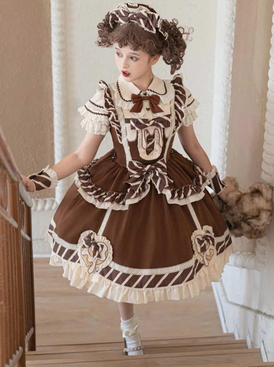 Sweet Ruffle   Blouse Skirt Arm Chocolate Warmers   Lace Ribbon Catsuit   Short Lolita
