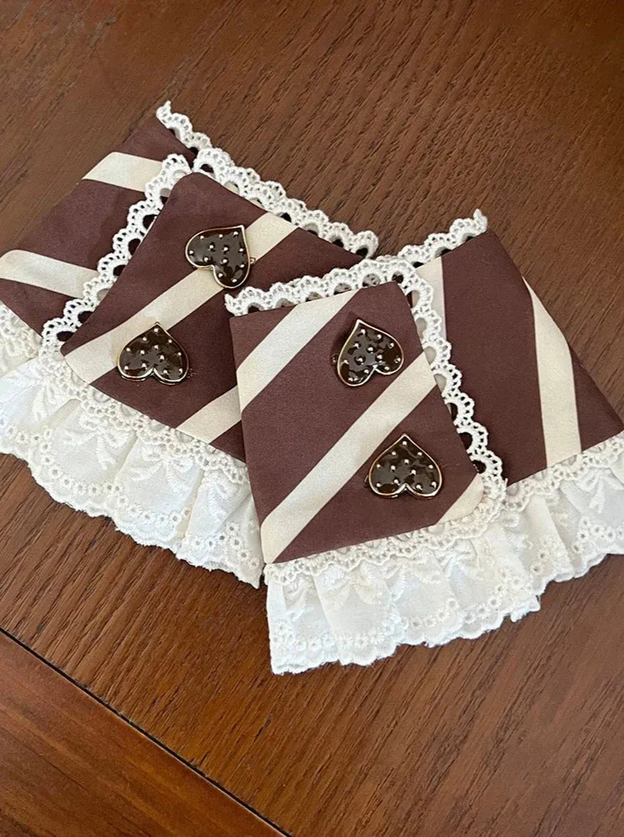 Sweet Ruffle   Blouse Skirt Arm Chocolate Warmers   Lace Ribbon Catsuit   Short Lolita